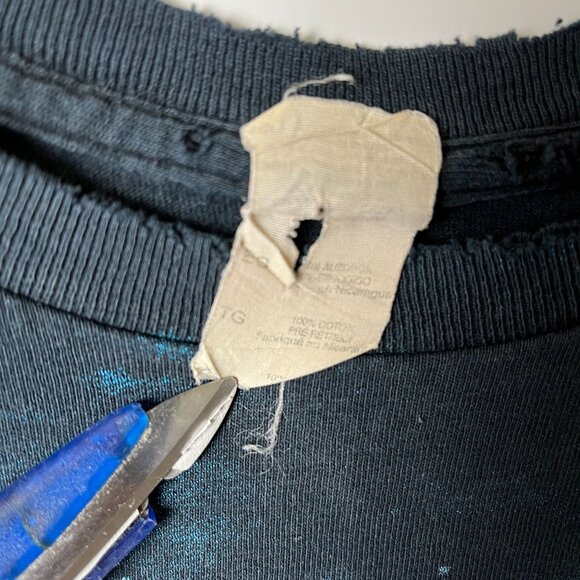 Distressed Vintage Y2K T Shirt Skeleton Mythical Creatures XL Black Graphic Tee - Picture 7 of 16